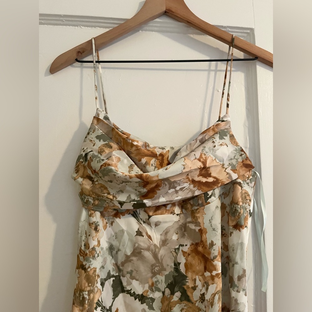 Hello Molly Sage Wedding Guest Cowl Neck Dress